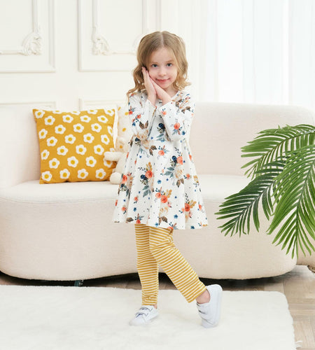 Aimaopao Toddler Girls Red Floral Tunic Top & Pants Set Size 6T