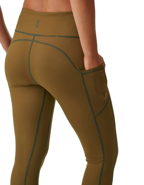 Load image into Gallery viewer, BASS OUTDOOR Women's Easy-Care Leggings with Thigh Pockets Military XS New
