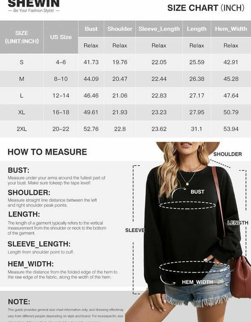 Load image into Gallery viewer, SHEWIN Womens Sweatshirt Lightweight Loose Fit Crewneck Long Sleeve M Gray
