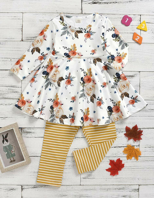 Load image into Gallery viewer, Aimaopao Toddler Girls Red Floral Tunic Top &amp; Pants Set Size 6T
