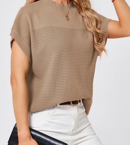Womens Ribbed Knit Crop Tank Top Dark Apricot Size L
