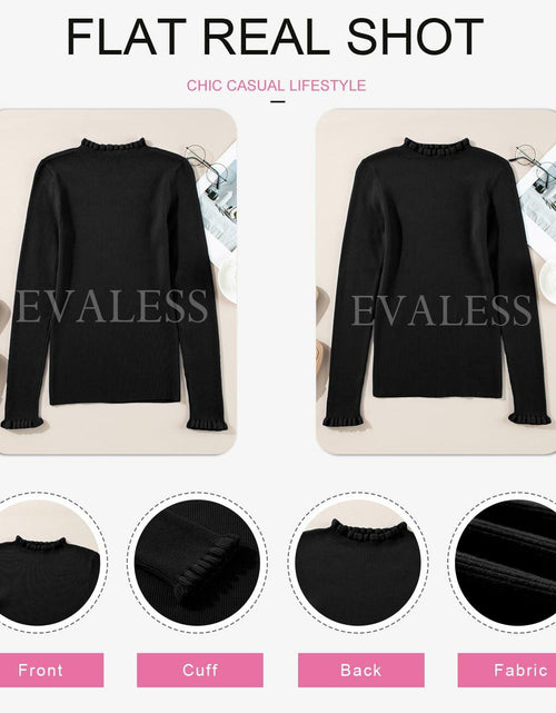 Load image into Gallery viewer, EVALESS Womens White Ribbed Knit Slim Fit Crewneck Sweater Medium

