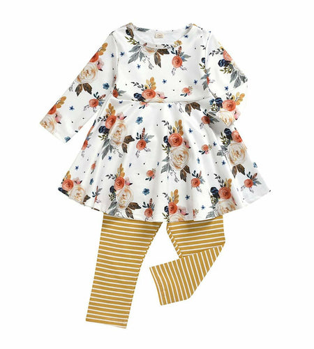 Aimaopao Toddler Girls Red Floral Tunic Top & Pants Set Size 6T