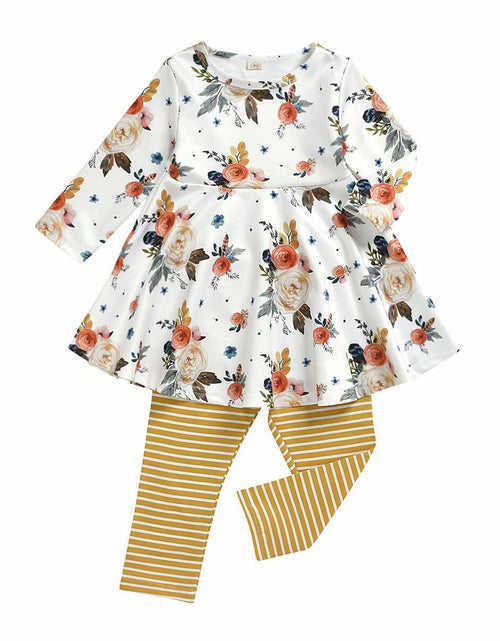Load image into Gallery viewer, Aimaopao Toddler Girls Red Floral Tunic Top &amp; Pants Set Size 6T
