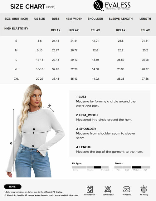 Load image into Gallery viewer, EVALESS Womens White Ribbed Knit Slim Fit Crewneck Sweater Medium
