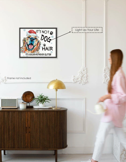 Load image into Gallery viewer, APJYM Golden Retriever Christmas Wall Art 10x8 Unframed Holiday Decor

