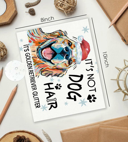 APJYM Golden Retriever Christmas Wall Art 10x8 Unframed Holiday Decor