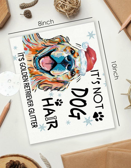 Load image into Gallery viewer, APJYM Golden Retriever Christmas Wall Art 10x8 Unframed Holiday Decor
