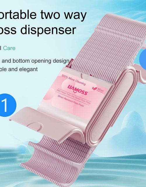 Load image into Gallery viewer, LIAMOSS Twin-Line Dental Flossers 104 Count Pink Shred Resistant Picks
