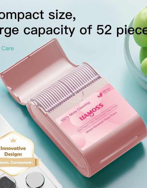 Load image into Gallery viewer, LIAMOSS Twin-Line Dental Flossers 104 Count Pink Shred Resistant Picks
