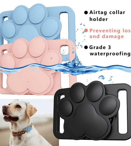 Airtag Dog Collar Holder Waterproof Case for Apple AirTag Pink