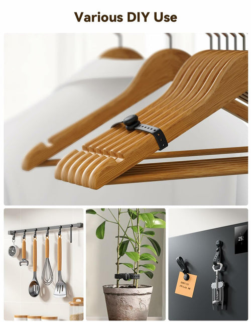 Load image into Gallery viewer, JOYROOM 12PCS Magnetic Cable Ties Black Reusable Silicone Organizers
