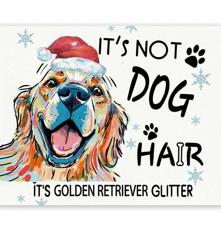 APJYM Golden Retriever Christmas Wall Art 10x8 Unframed Holiday Decor