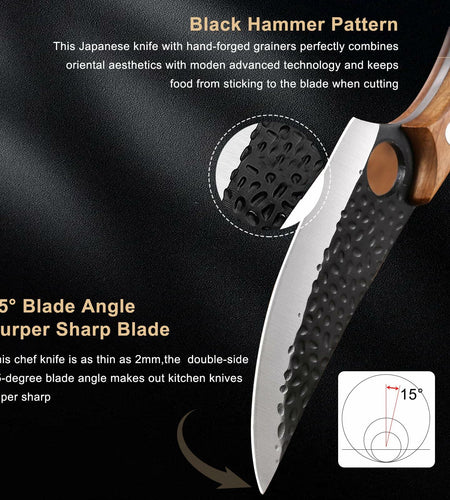 Choies Japanese Chef Knife Damascus Steel Kitchen Knife with Sheath New