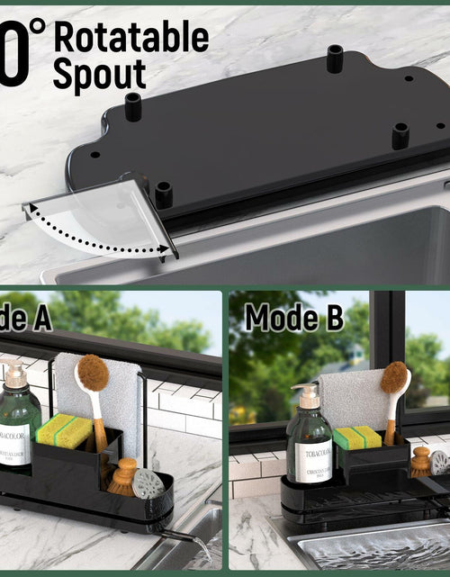 Load image into Gallery viewer, FUNKYLEE Kitchen Sink Sponge Holder Caddy with Brush Holder &amp; Soap Dispenser
