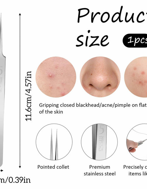 Load image into Gallery viewer, Bewudy 3Pc Stainless Steel Blackhead Remover Tweezers Kit Precision Tool
