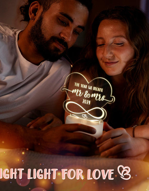 Load image into Gallery viewer, Percozzi Night Light LED Mr and Mrs Wedding Gift 2024 Couples Decor

