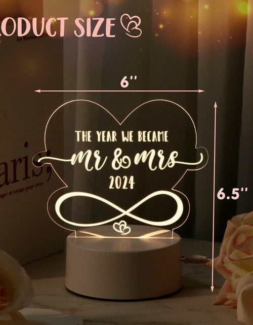 Load image into Gallery viewer, Percozzi Night Light LED Mr and Mrs Wedding Gift 2024 Couples Decor
