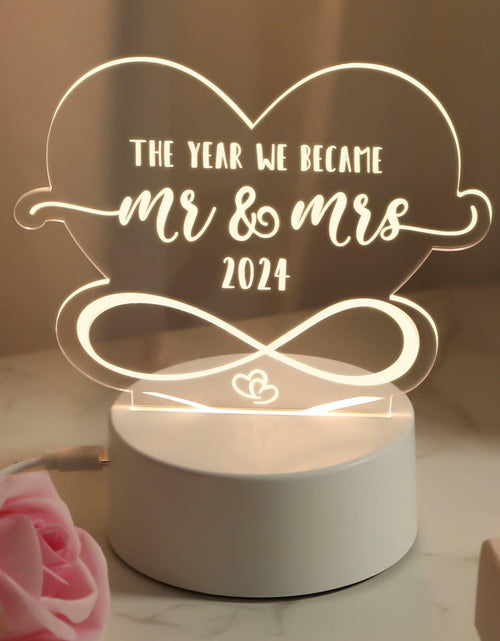 Load image into Gallery viewer, Percozzi Night Light LED Mr and Mrs Wedding Gift 2024 Couples Decor
