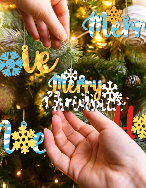 Load image into Gallery viewer, Gerrii 18pcs Christmas Ornaments Wooden Words Colorful Bulk New Crafts
