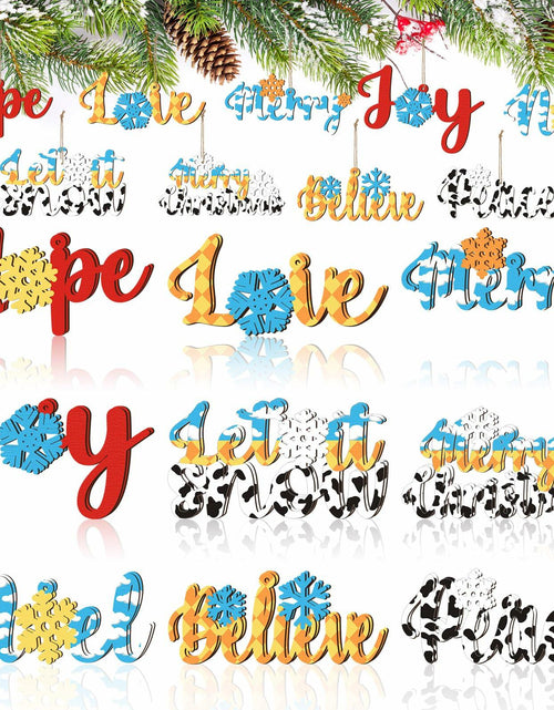 Load image into Gallery viewer, Gerrii 18pcs Christmas Ornaments Wooden Words Colorful Bulk New Crafts
