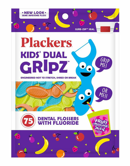 Load image into Gallery viewer, Plackers Kids Flossers Wild Berry Flavor 75 Count - New Packaging
