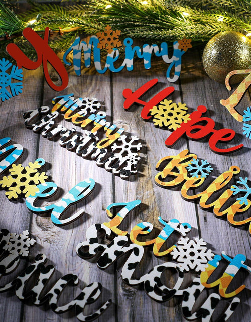 Load image into Gallery viewer, Gerrii 18pcs Christmas Ornaments Wooden Words Colorful Bulk New Crafts
