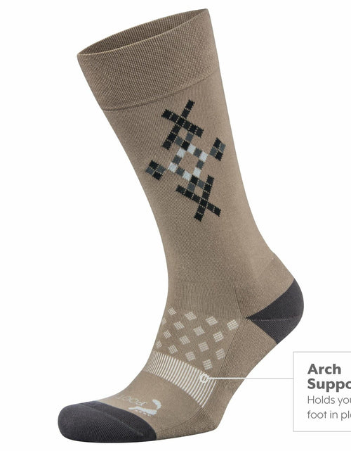 Load image into Gallery viewer, FootZen by Balega Argyle Crew Socks Men's Mink Medium 1-Pair Fashion
