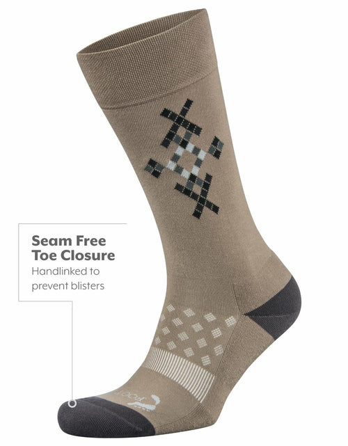 Load image into Gallery viewer, FootZen by Balega Argyle Crew Socks Men's Mink Medium 1-Pair Fashion
