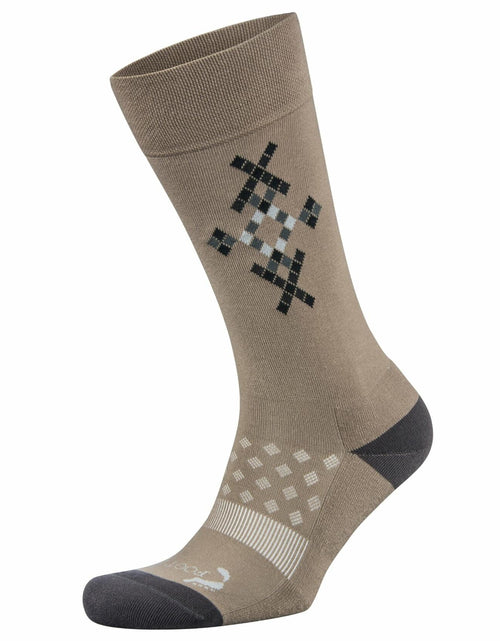 Load image into Gallery viewer, FootZen by Balega Argyle Crew Socks Men's Mink Medium 1-Pair Fashion
