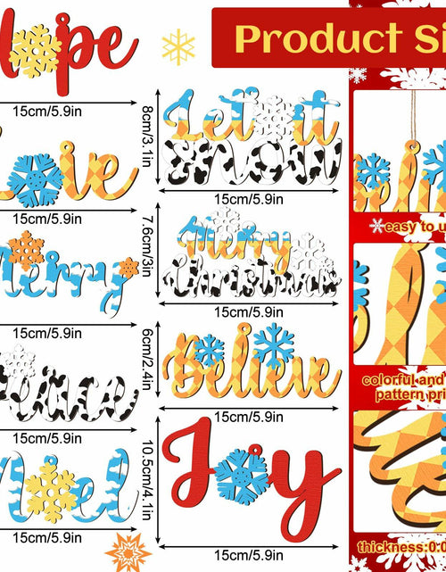 Load image into Gallery viewer, Gerrii 18pcs Christmas Ornaments Wooden Words Colorful Bulk New Crafts
