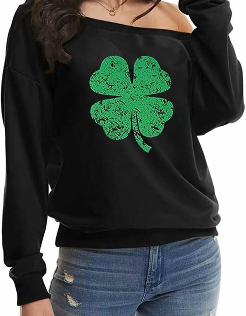 Load image into Gallery viewer, esoaripe Women's Oversized Off Shoulder Sweatshirt Blouse XL
