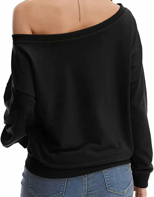 Load image into Gallery viewer, esoaripe Women's Oversized Off Shoulder Sweatshirt Blouse XL
