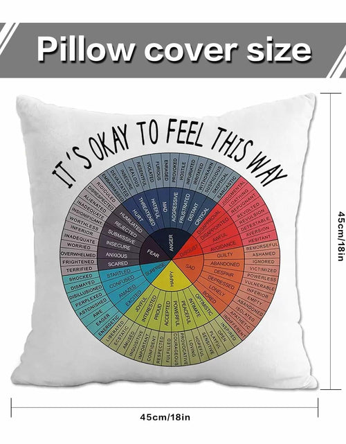 Load image into Gallery viewer, Chinosuo Feelings Wheel Pillow Covers 18x18 White Emotional Therapy Decor
