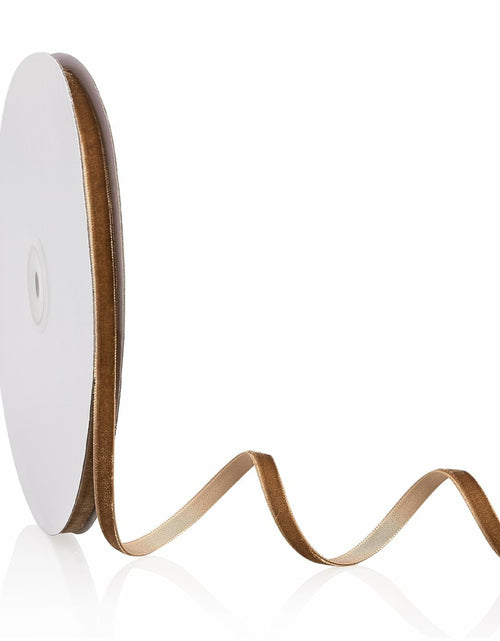 Load image into Gallery viewer, Khaki Velvet Ribbon 1/4" x 20 Yards Double Face for Crafts Gift Wrapping
