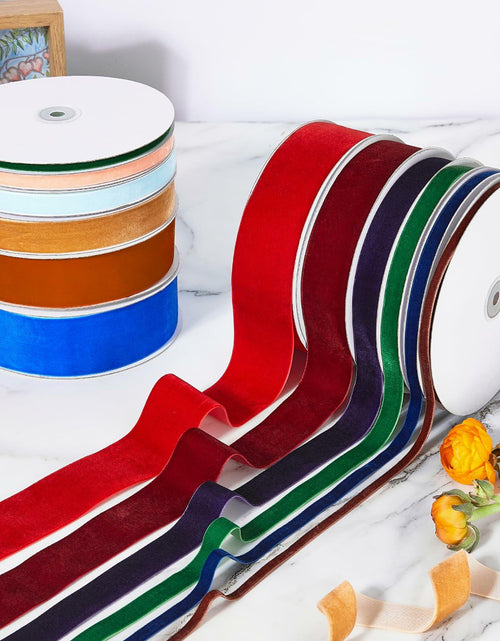 Load image into Gallery viewer, Khaki Velvet Ribbon 1/4" x 20 Yards Double Face for Crafts Gift Wrapping
