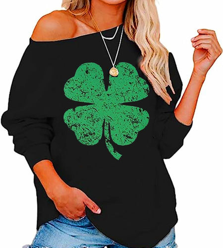 esoaripe Women's Oversized Off Shoulder Sweatshirt Blouse XL