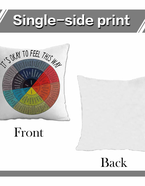 Load image into Gallery viewer, Chinosuo Feelings Wheel Pillow Covers 18x18 White Emotional Therapy Decor
