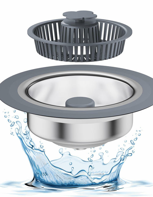 Load image into Gallery viewer, 3-in-1 Stainless Steel Kitchen Sink Strainer Stopper Pop Up 3-1/2 Inch Drain
