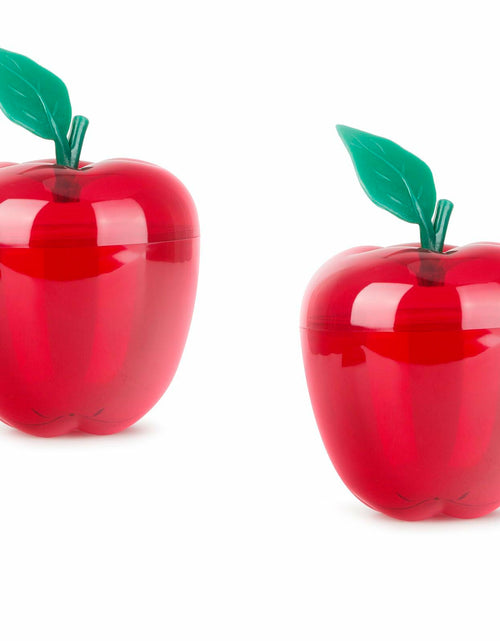 Load image into Gallery viewer, Large Red Apple Shaped Plastic Cookie Jar Set of 2 Merry Christmas
