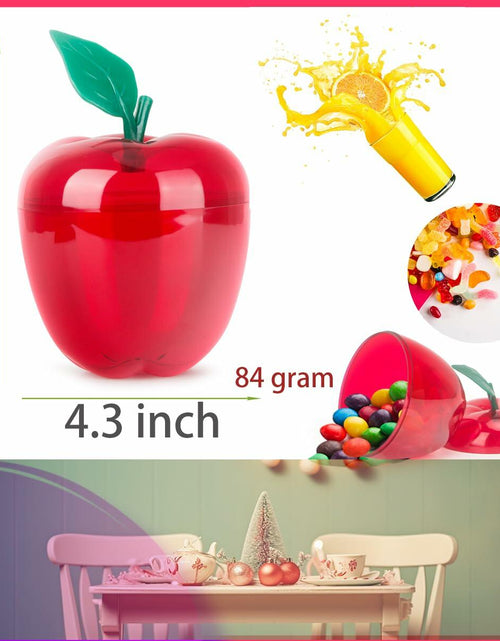 Load image into Gallery viewer, Large Red Apple Shaped Plastic Cookie Jar Set of 2 Merry Christmas
