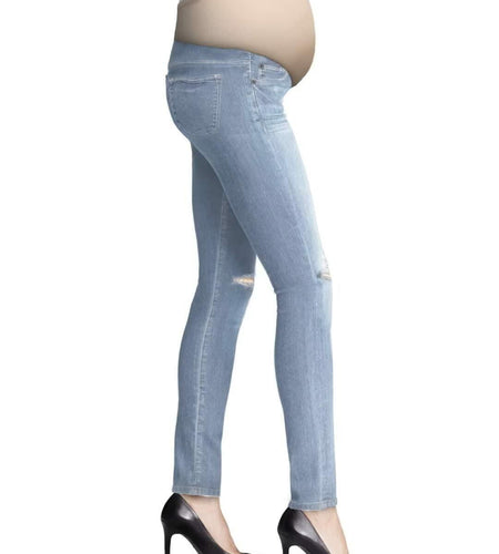 Hybrid & Company Super Comfy Stretch Women's Skinny Maternity Jeans S Light Wash