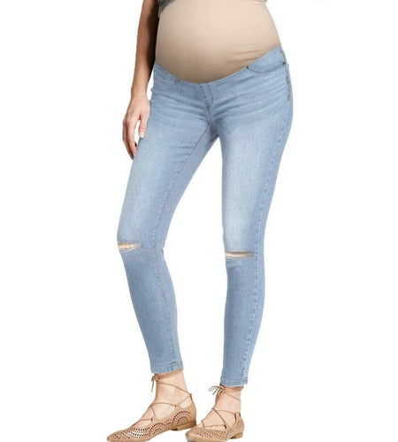 Hybrid & Company Super Comfy Stretch Women's Skinny Maternity Jeans S Light Wash