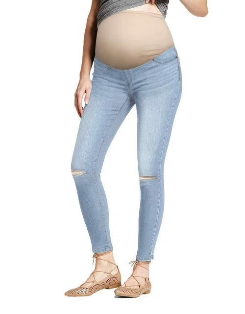 Load image into Gallery viewer, Hybrid &amp; Company Super Comfy Stretch Women's Skinny Maternity Jeans S Light Wash
