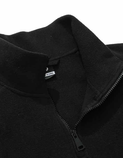 Load image into Gallery viewer, KAIDER Women's Plus Size Polar Fleece Pullover Jacket Black Quarter-Zip Long
