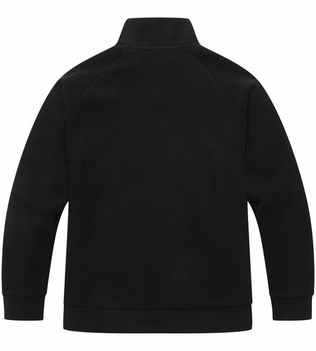 KAIDER Women's Plus Size Polar Fleece Pullover Jacket Black Quarter-Zip Long