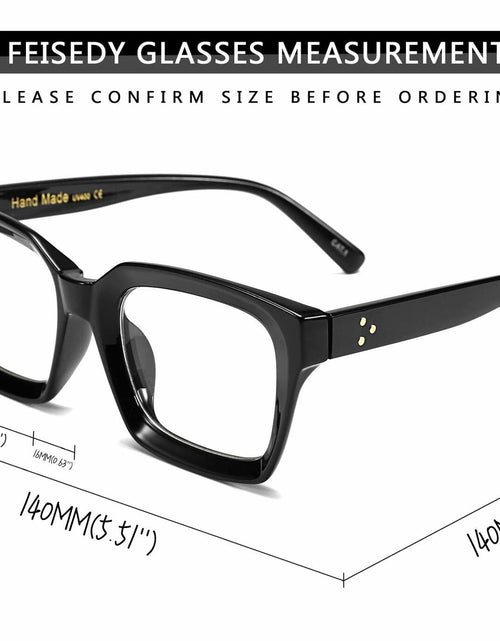 Load image into Gallery viewer, FEISEDY B2461 Square Thick Eyeglasses Frame Classic Unisex Eyewear
