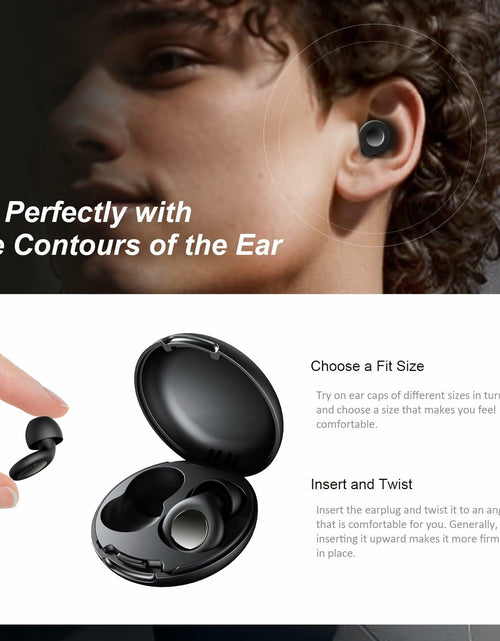 Load image into Gallery viewer, Reusable Silicone Ear Plugs Black Noise Cancelling 30dB Comfortable Swim
