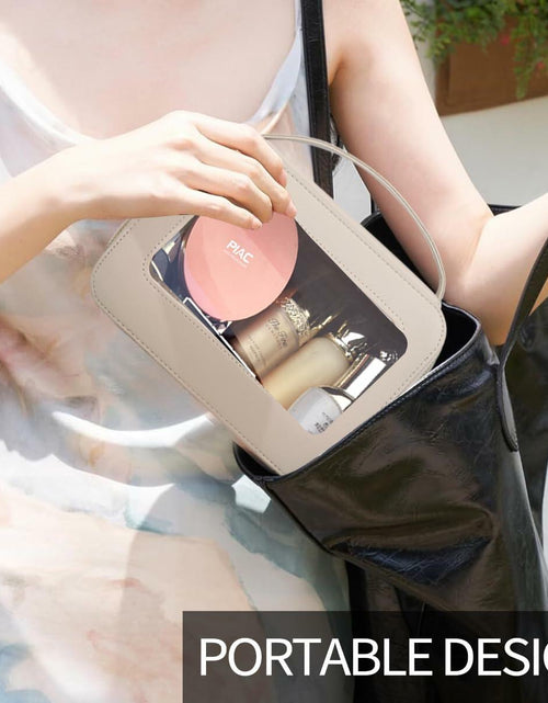 Load image into Gallery viewer, Leatvook Portable Makeup Bag Large Travel Cosmetic Organizer Brown
