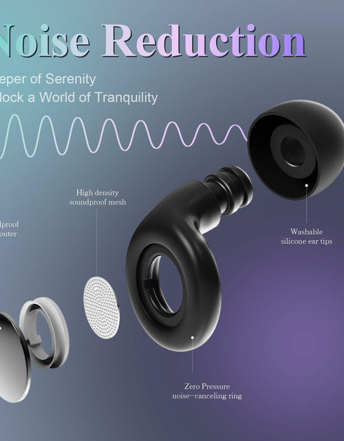Load image into Gallery viewer, Reusable Silicone Ear Plugs Black Noise Cancelling 30dB Comfortable Swim

